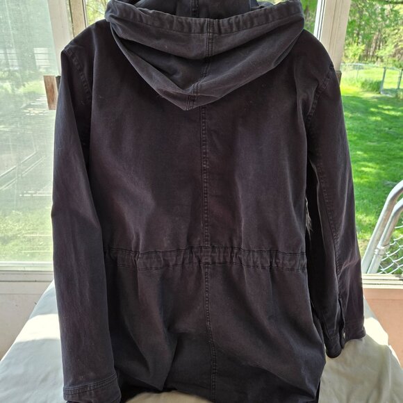 Lucky Brand Women's Charcoal Black Full Zip Hooded Anorak Style Jacket XL - Picture 2 of 9